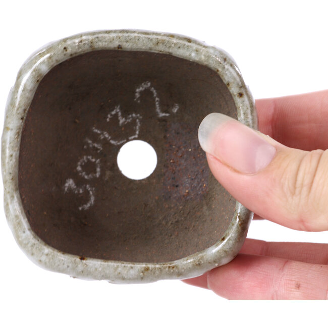 Square white bonsai pot - 70 x 70 x 35 mm