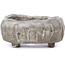 Pot à bonsaï carré émaillé gris - 60 x 60 x 25 mm