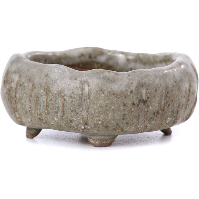 Maceta de bonsái esmaltada gris cuadrada - 60 x 60 x 25 mm