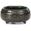 Round green bonsai pot - 50 x 50 x 25 mm