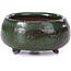 Round green bonsai pot - 50 x 50 x 25 mm