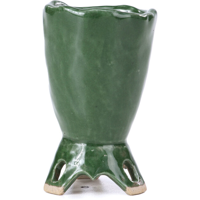 Round green bonsai pot - 45 x 45 x 70 mm