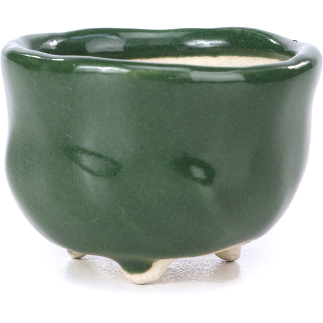 Maceta de bonsái verde redonda - 45 x 45 x 30 mm