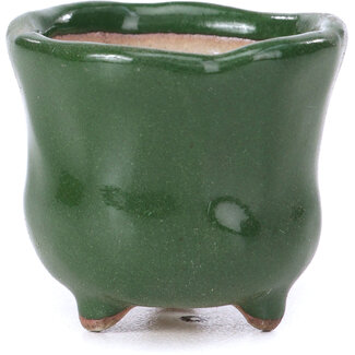  Other Tokoname bonsai pot makers Vaso verde rotondo da 36 mm di Tokoname, Giappone