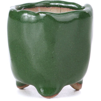 Other Tokoname 30 mm hexagonal green pot from Tokoname, Japan