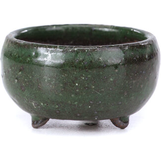  Other Tokoname bonsai pot makers 45 mm runder grüner Topf aus Tokoname, Japan