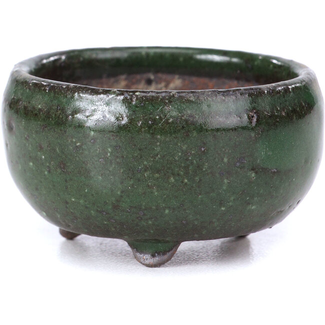 Round green bonsai pot - 45 x 45 x 25 mm