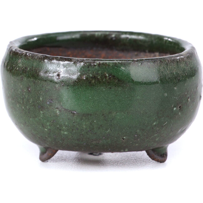 Round green bonsai pot - 45 x 45 x 25 mm