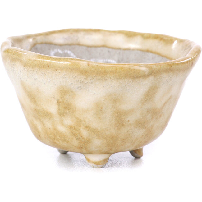 Maceta de bonsái redonda beige - 45 x 45 x 25 mm