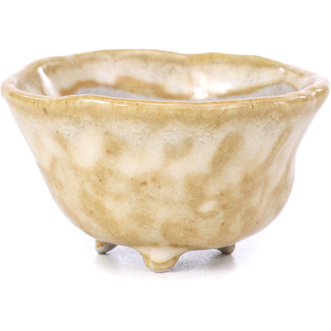 Runde beige Bonsaischale - 45 x 45 x 25 mm