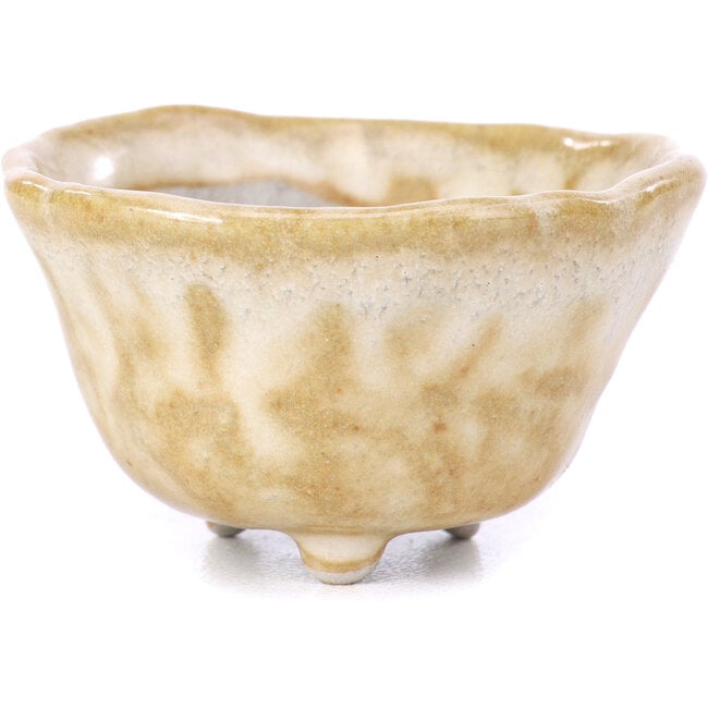 Runde beige Bonsaischale - 45 x 45 x 25 mm