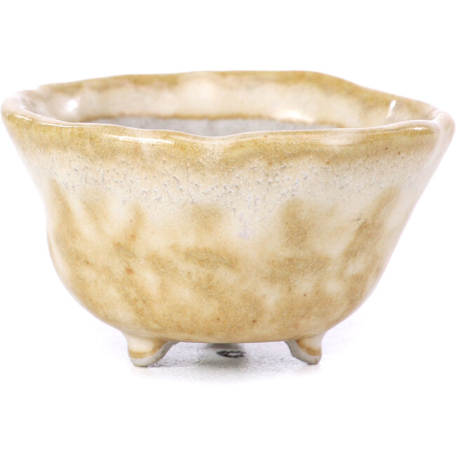 Round beige bonsai pot - 45 x 45 x 25 mm