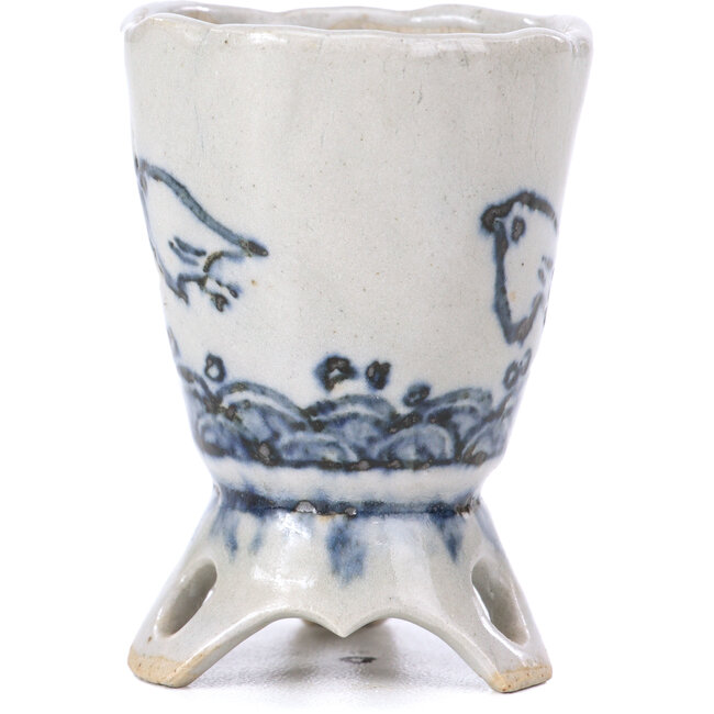 Pot à bonsaï rond bleu - 45 x 45 x 65 mm