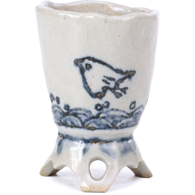 Pot à bonsaï rond bleu - 45 x 45 x 65 mm