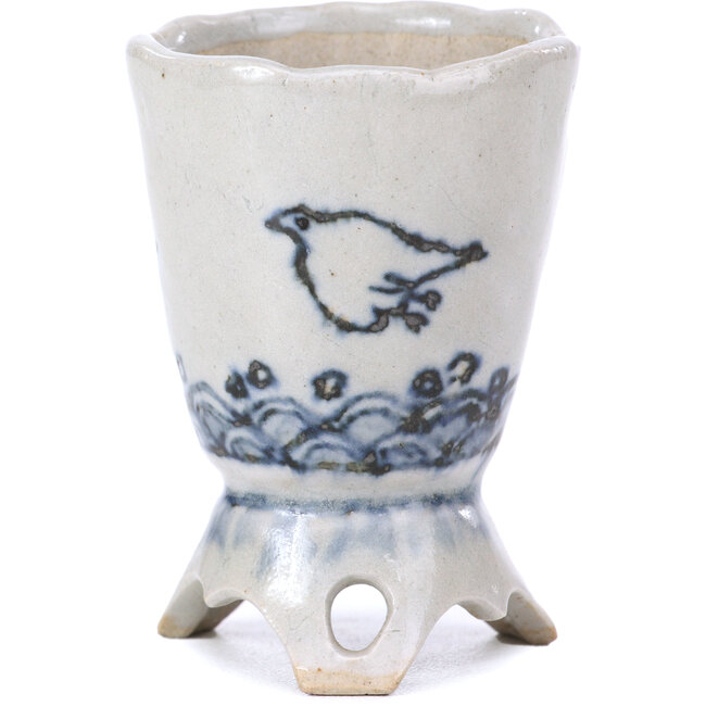 Pot à bonsaï rond bleu - 45 x 45 x 65 mm