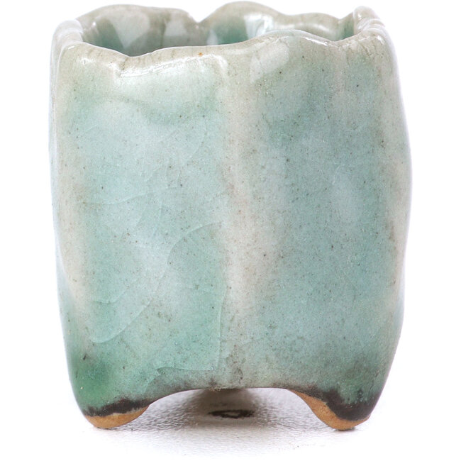 Sechseckige blaue Bonsaischale - 26 x 26 x 30 mm