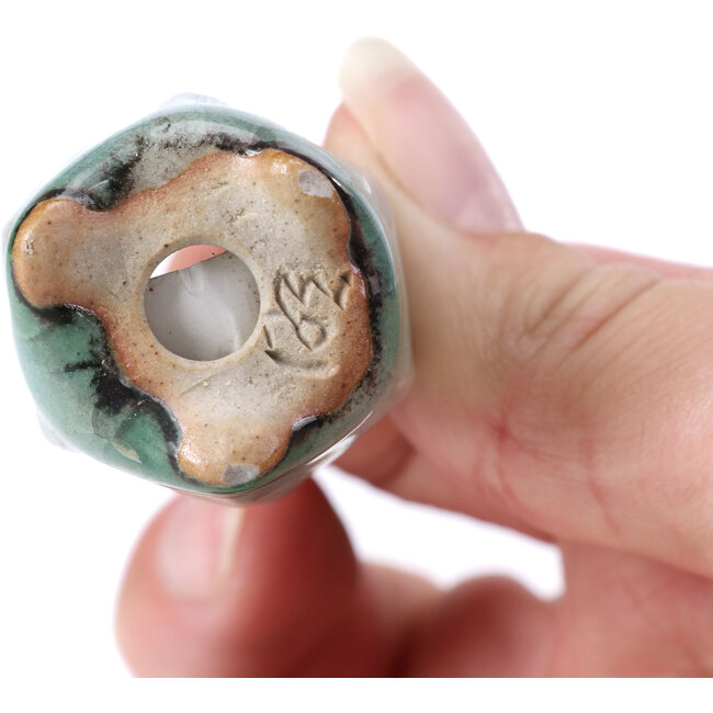 Maceta de bonsái azul hexagonal - 26 x 26 x 30 mm