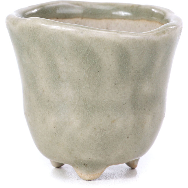 Round grey bonsai pot - 40 x 40 x 40 mm