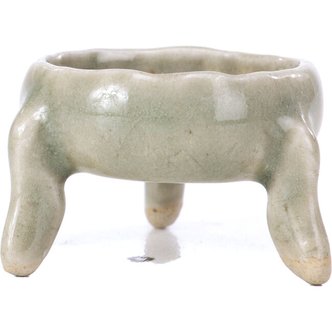 Round grey bonsai pot - 40 x 40 x 25 mm