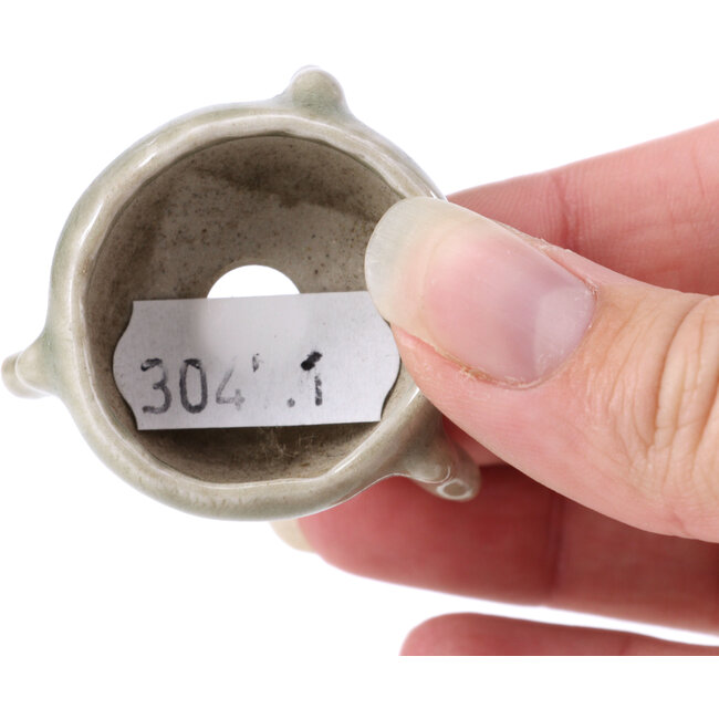 Round grey bonsai pot - 40 x 40 x 25 mm