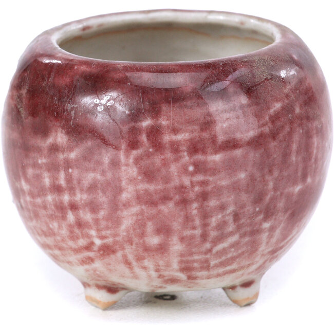 Round red bonsai pot - 50 x 50 x 40 mm