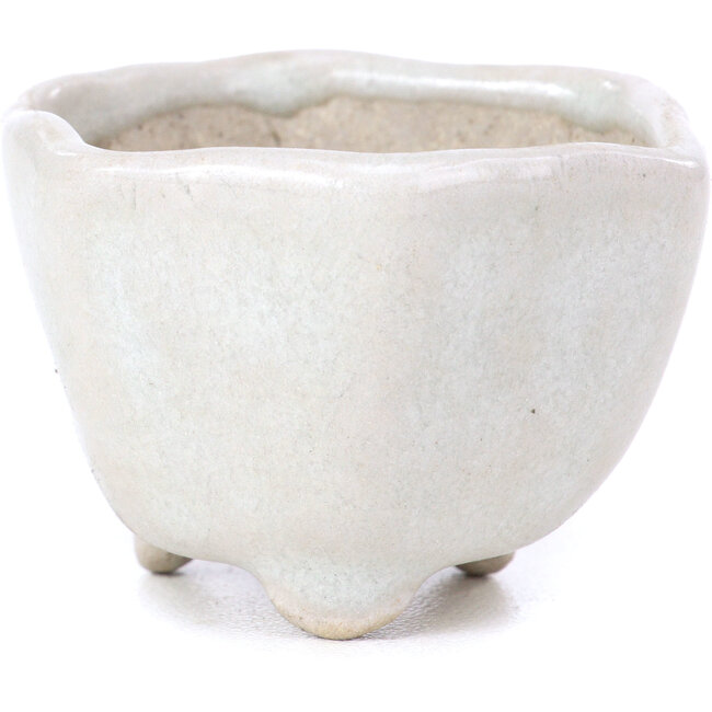 Zeshoekige beige bonsaipot - 45 x 45 x 30 mm