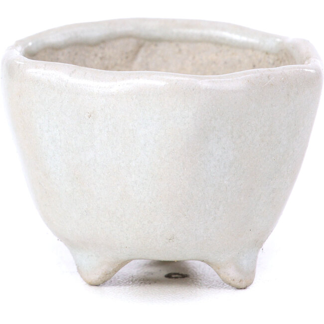 Zeshoekige beige bonsaipot - 45 x 45 x 30 mm