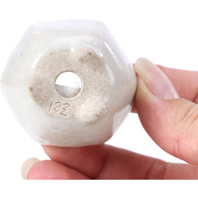 Zeshoekige beige bonsaipot - 45 x 45 x 30 mm