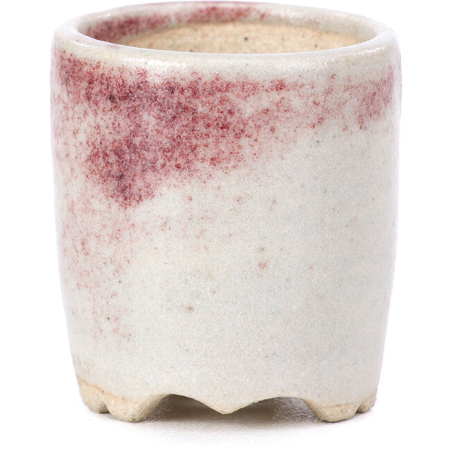 Round beige bonsai pot - 35 x 35 x 35 mm