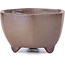 Hexagonal unglazed bonsai pot - 60 x 60 x 35 mm