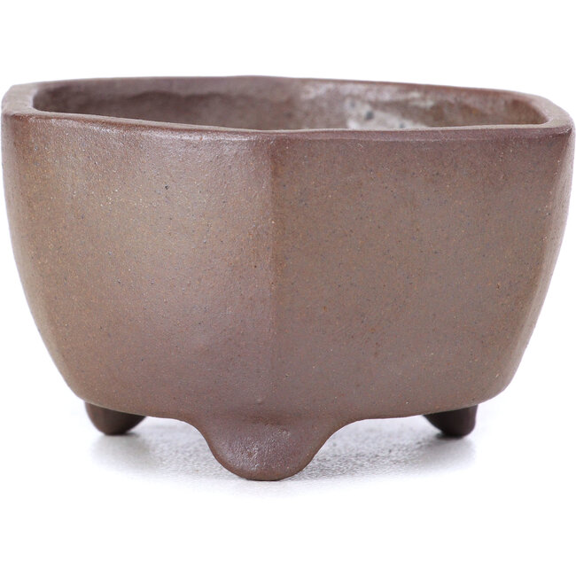 Hexagonal unglazed bonsai pot - 60 x 60 x 35 mm