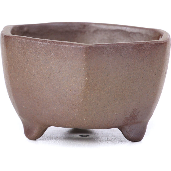Hexagonal unglazed bonsai pot - 60 x 60 x 35 mm