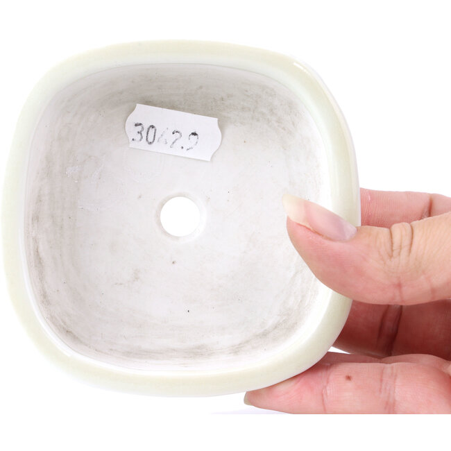 Pot à bonsaï carré blanc - 95 x 95 x 26 mm