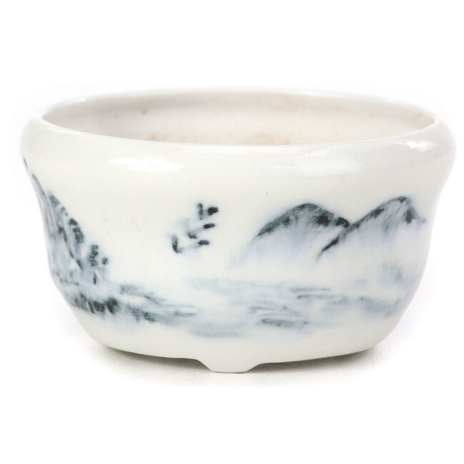 Pot à bonsaï rond bleu - 65 x 65 x 35 mm