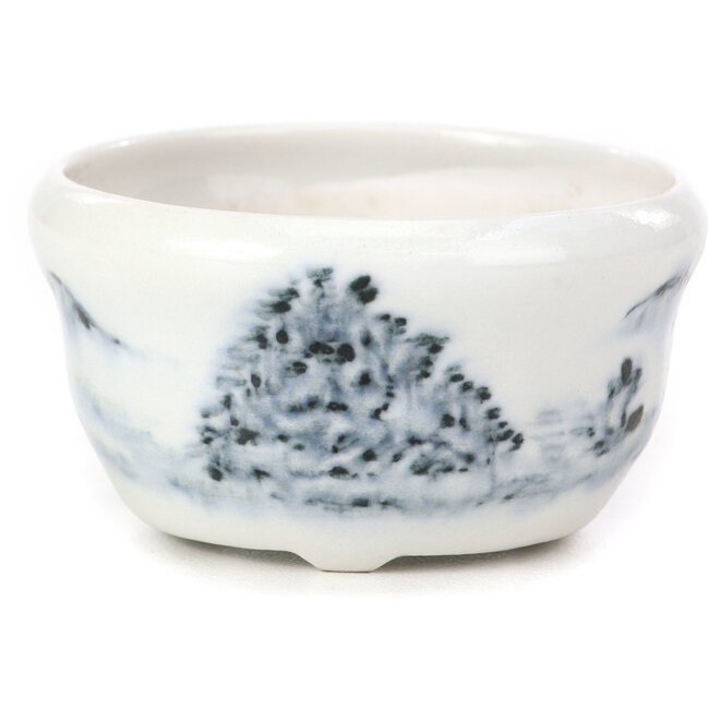 Ronde blauwe bonsaipot - 65 x 65 x 35 mm