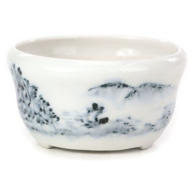 Pot à bonsaï rond bleu - 65 x 65 x 35 mm