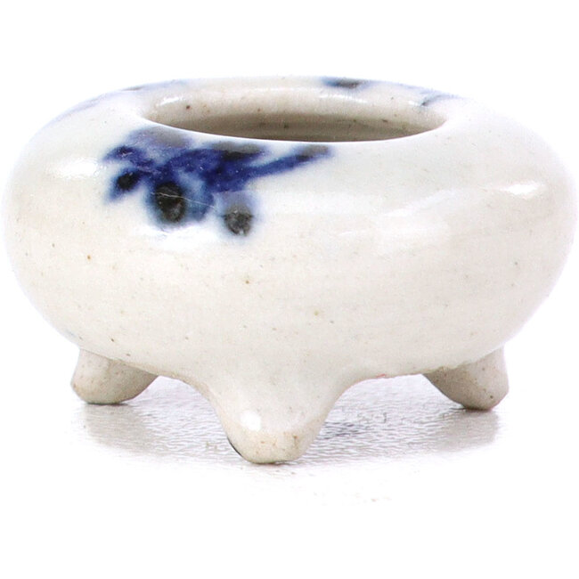 Round blue bonsai pot - 20 x 20 x 11 mm