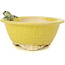 Vaso per bonsai rotondo giallo di Masashi Furumoto - 130 x 130 x 55 mm