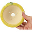 Vaso per bonsai rotondo giallo di Masashi Furumoto - 130 x 130 x 55 mm