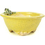 Round yellow bonsai pot by Masashi Furumoto - 130 x 130 x 55 mm