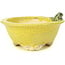 Round yellow bonsai pot by Masashi Furumoto - 130 x 130 x 55 mm