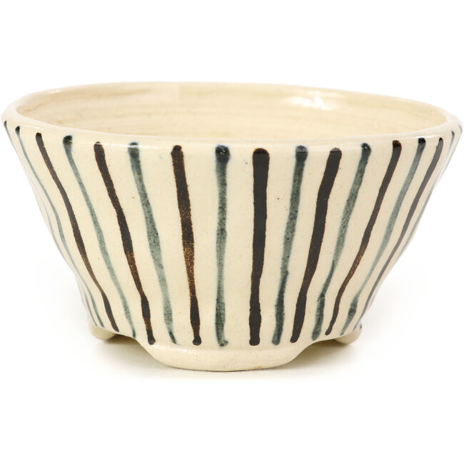 Pot à bonsaï rond beige par Bonsai - 85 x 85 x 45 mm