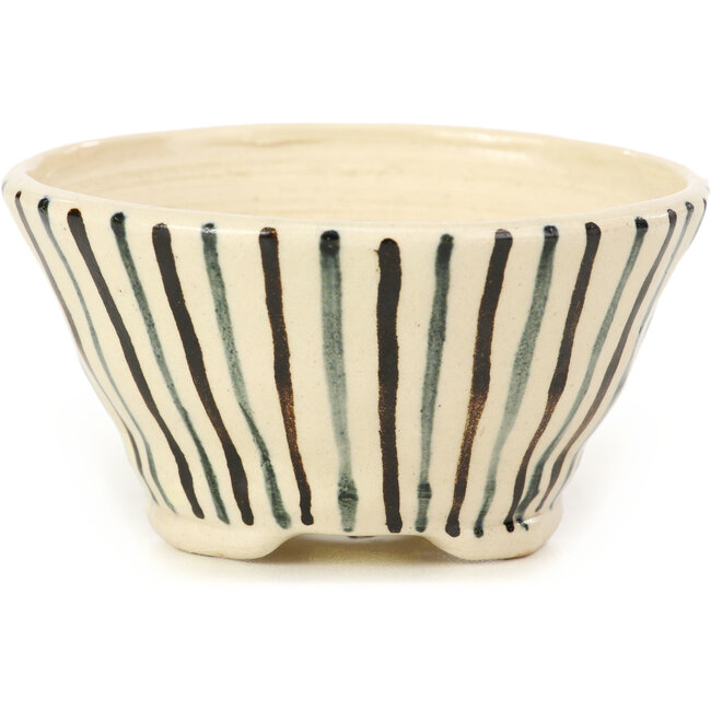 Pot à bonsaï rond beige par Bonsai - 85 x 85 x 45 mm