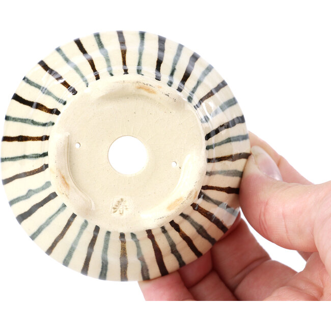 Maceta de bonsái redonda beige de Bonsai - 85 x 85 x 45 mm