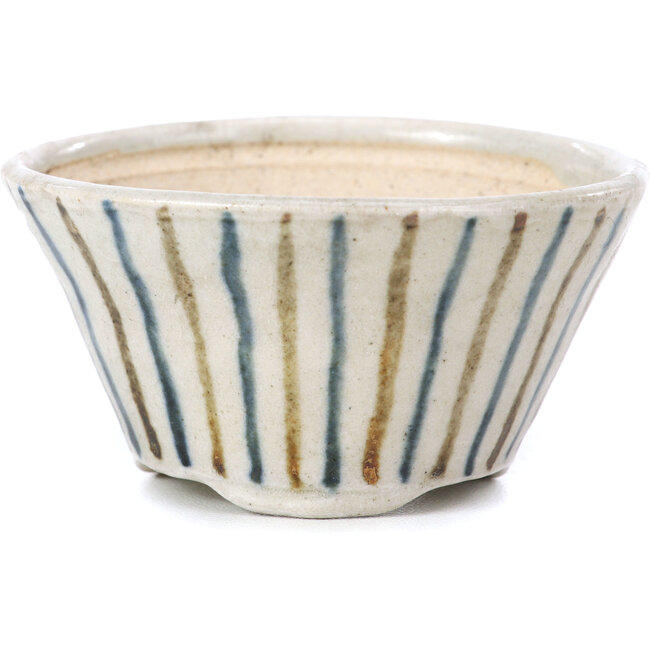 Pot à bonsaï rond beige par Bonsai - 85 x 85 x 45 mm