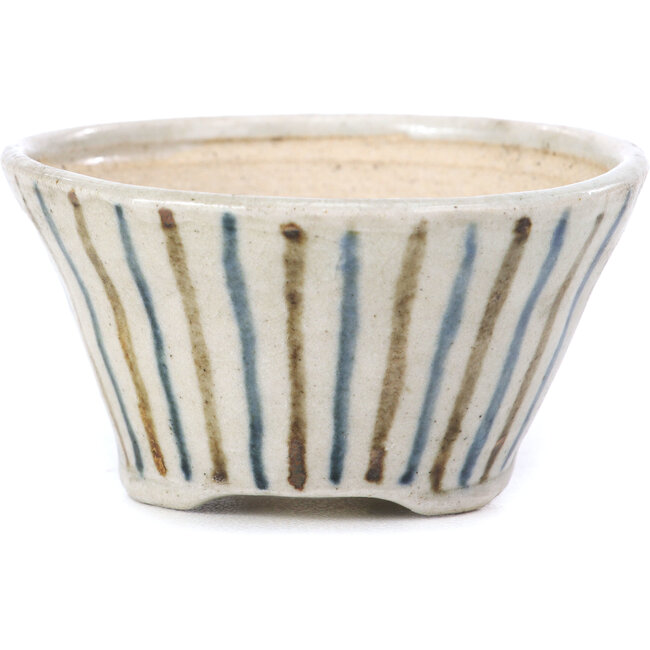 Pot à bonsaï rond beige par Bonsai - 85 x 85 x 45 mm