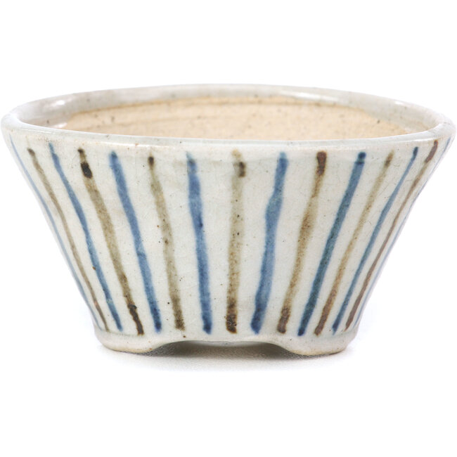 Pot à bonsaï rond beige par Bonsai - 85 x 85 x 45 mm