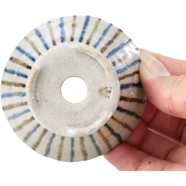 Pot à bonsaï rond beige par Bonsai - 85 x 85 x 45 mm