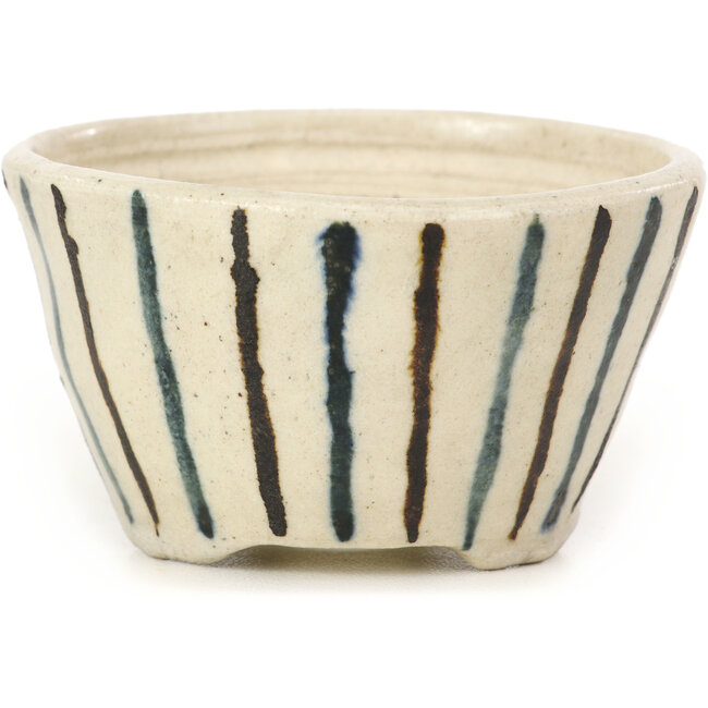 Pot à bonsaï rond beige par Bonsai - 85 x 85 x 45 mm