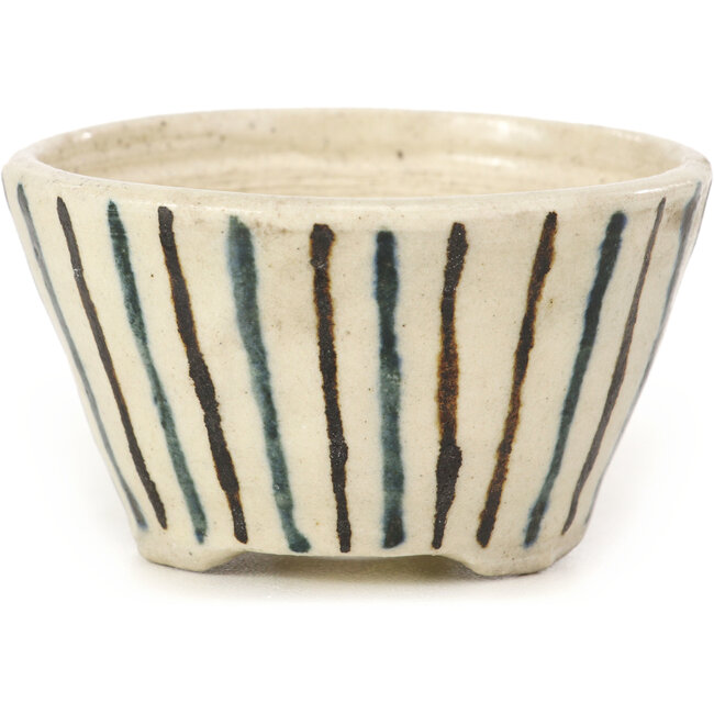 Pot à bonsaï rond beige par Bonsai - 85 x 85 x 45 mm